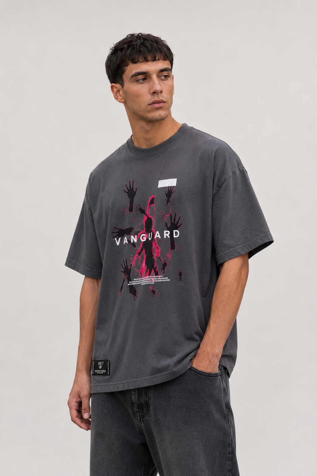 CAMISETA OVERSIZE  GRIS RATÓN