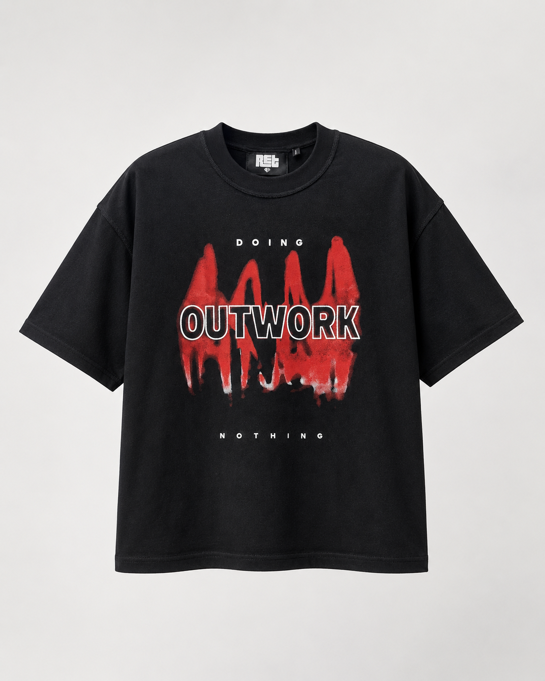 CAMISETA BOXY FIT NEGRA / OUTWORK
