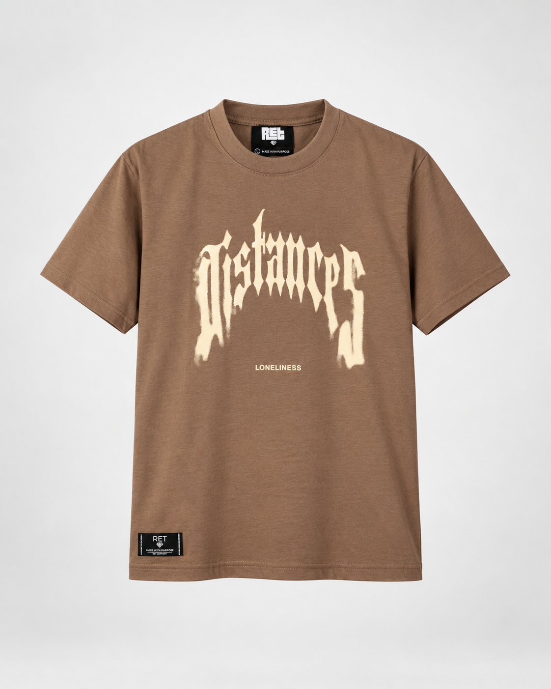 CAMISETA REGULAR KAKI / DISTANCES,