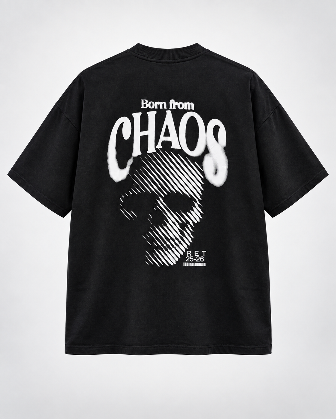 CAMISETA OVERSIZE NEGRA SKULL,