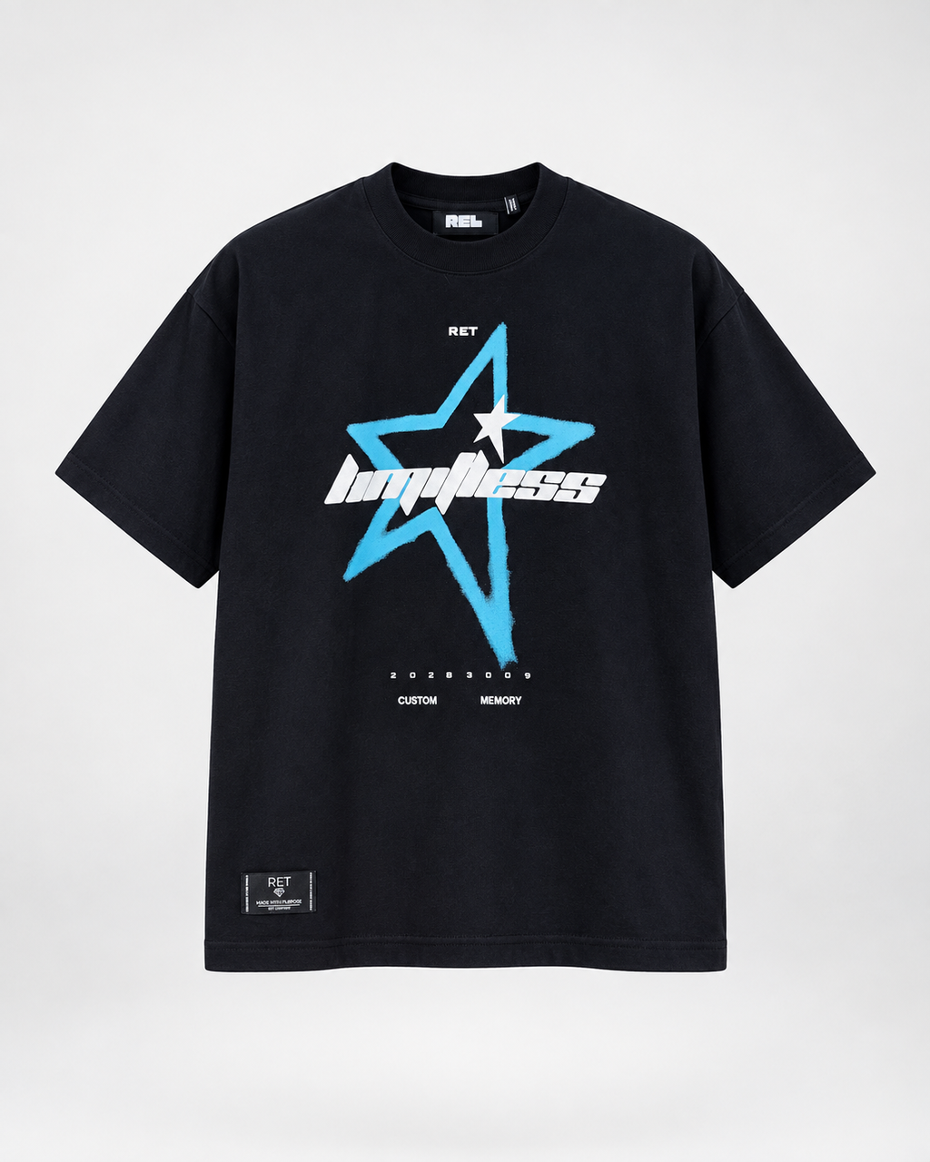 CAMISETA OVERSIZE NEGRA STAR.