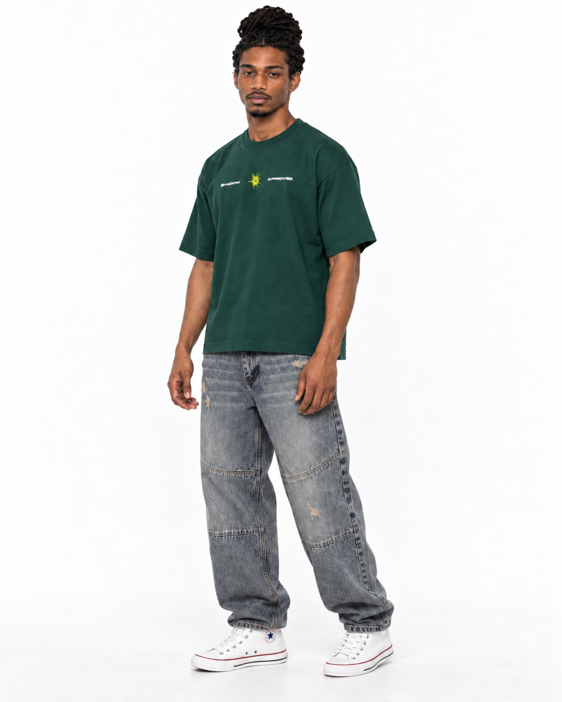 CAMISETA BOXY FIT VERDE / SHADOW
